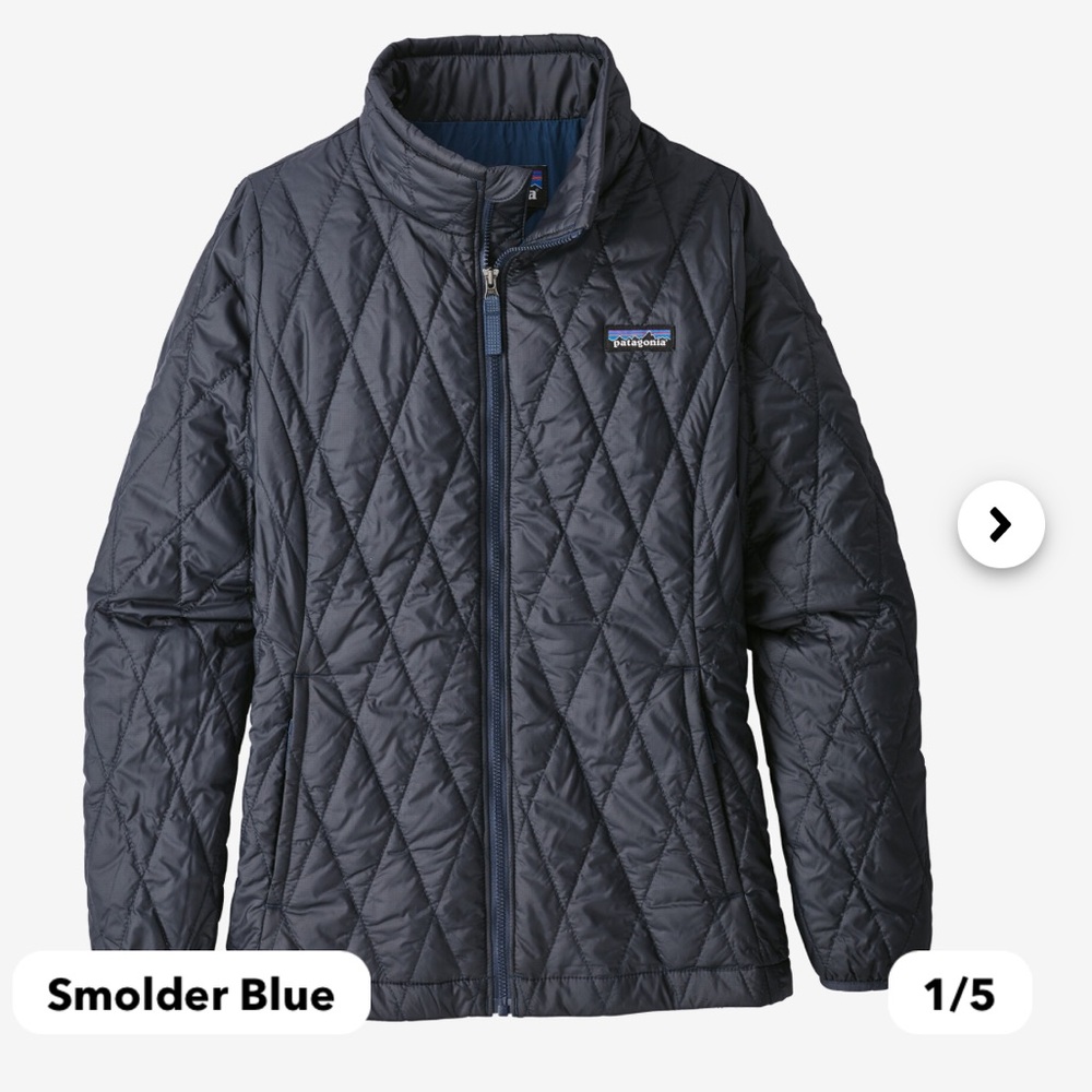Patagonia Kids Nano Puff Diamond Quilt Jacket, navy, Sz S (7-8)